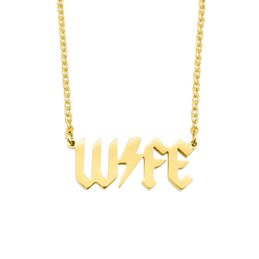 Alternative Gold WIFE Necklace Mysticum Luna Gothic Jewellery