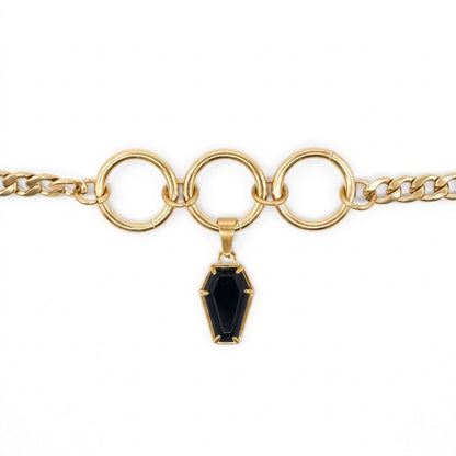 Gold Crypt Black Coffin Choker