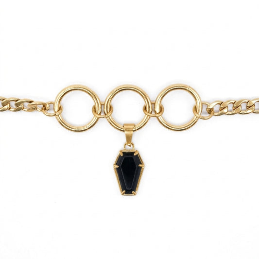 Gold Crypt Black Coffin Choker