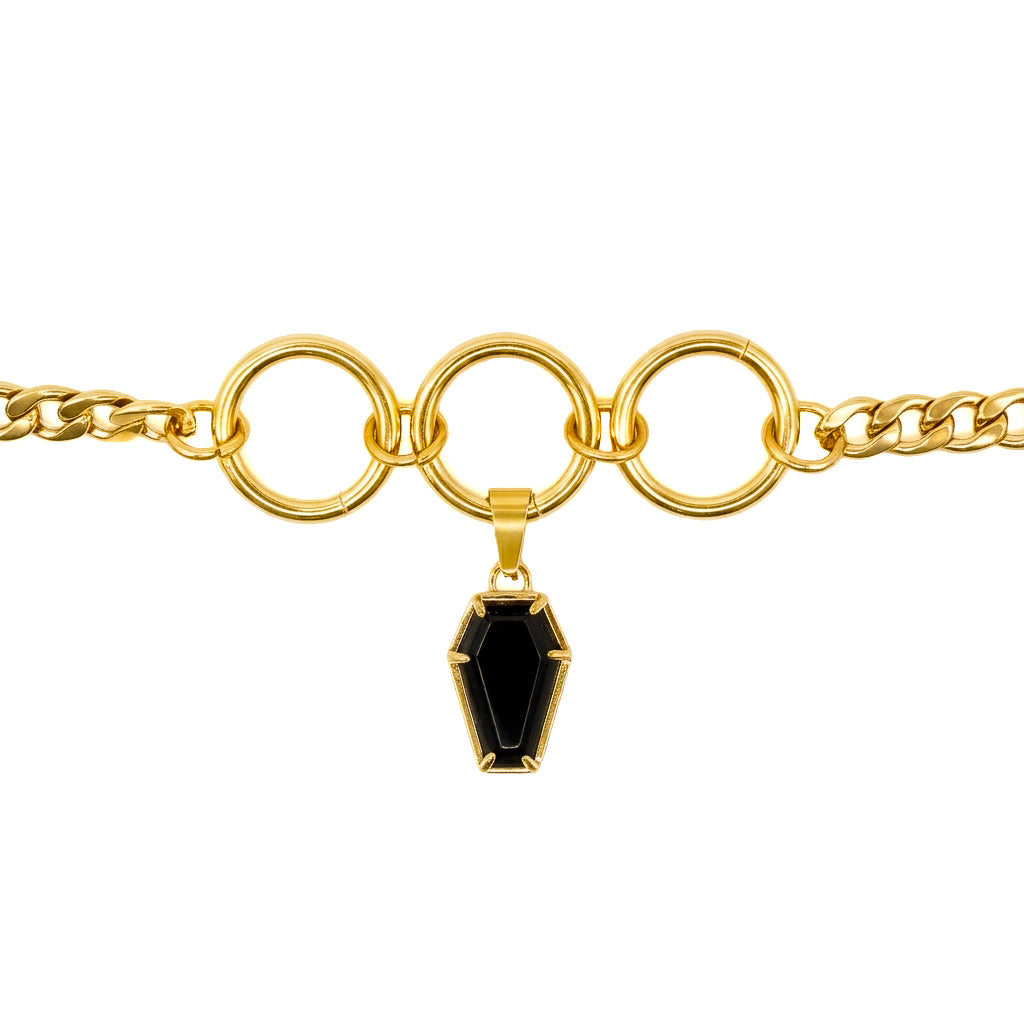 Gold Crypt Black Coffin Choker