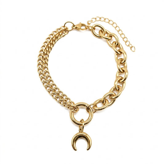 Selene Gold Crescent Moon Bracelet