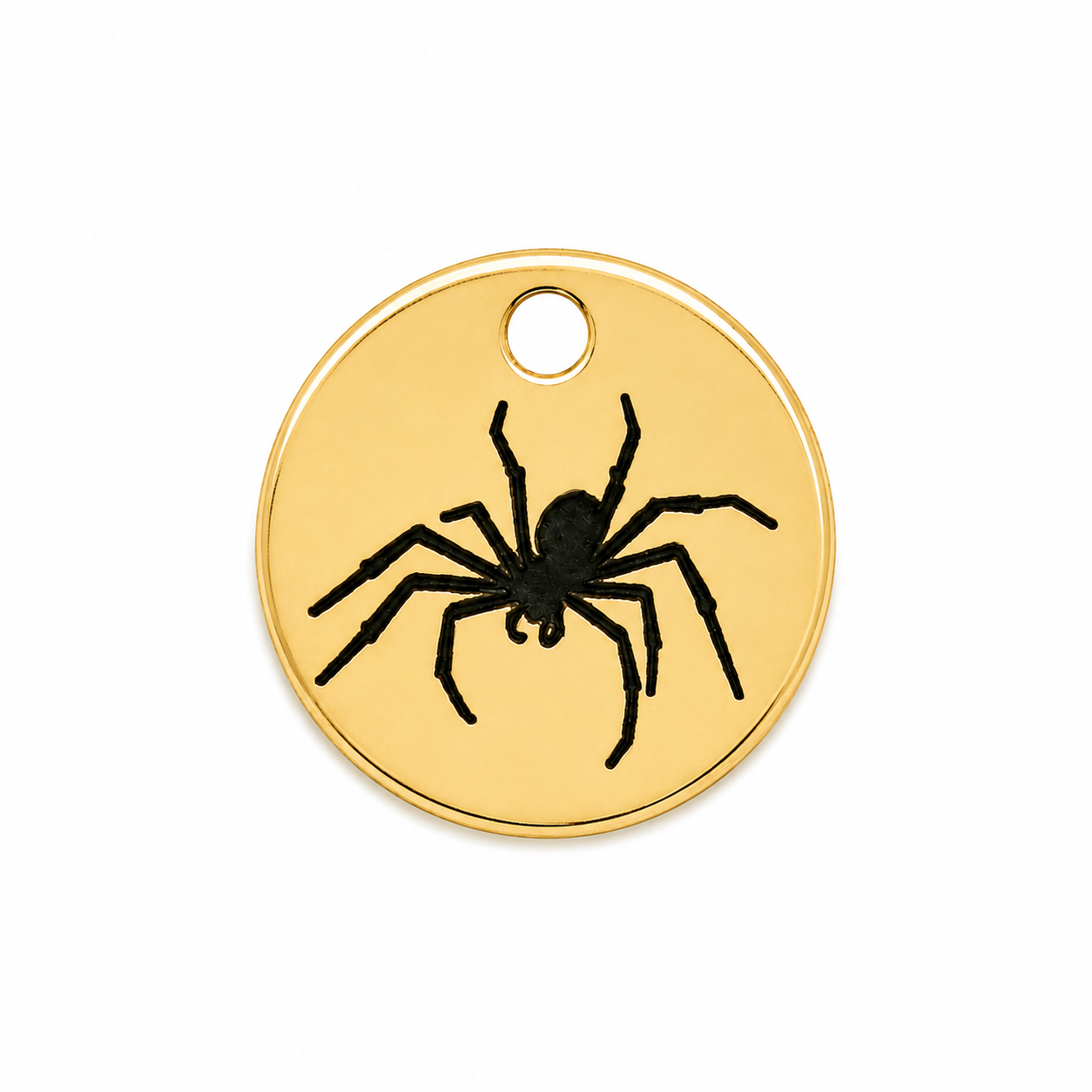 Gold Spider Circle Charm