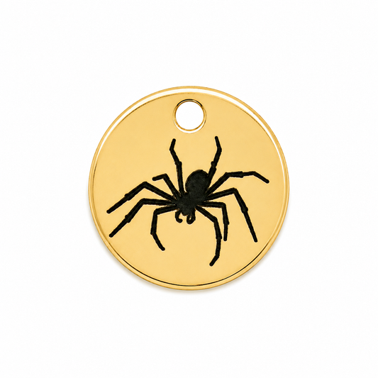 Gold Spider Circle Charm