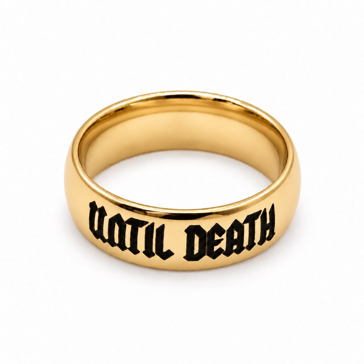 Gold 6mm Personalised Engraved Band Ring
