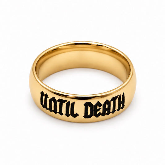 Gold 6mm Personalised Engraved Band Ring