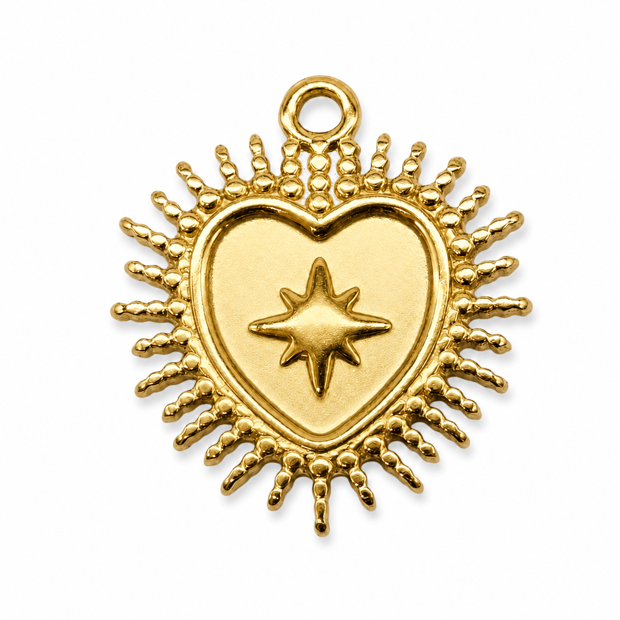 Gold Sacred Heart style Charm