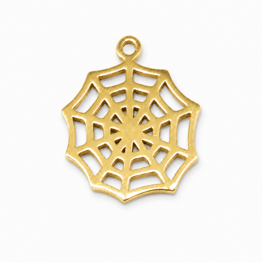 Gold Spiderweb Charm