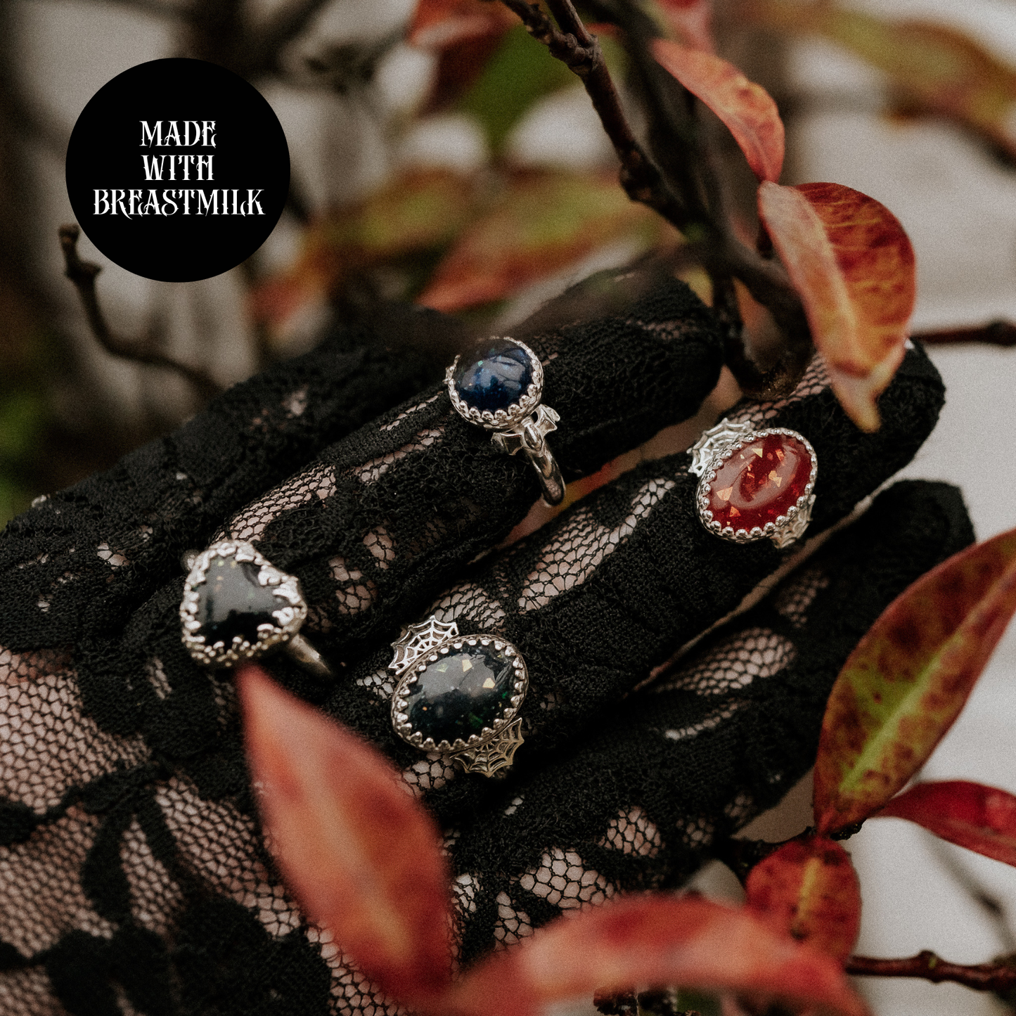 Spider's Embrace Gothic Breastmilk Ring