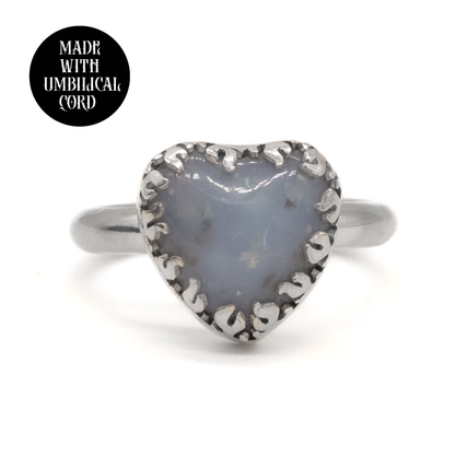 Mother of Flames Gothic Heart Breastmilk & Ashes Memorial Ring