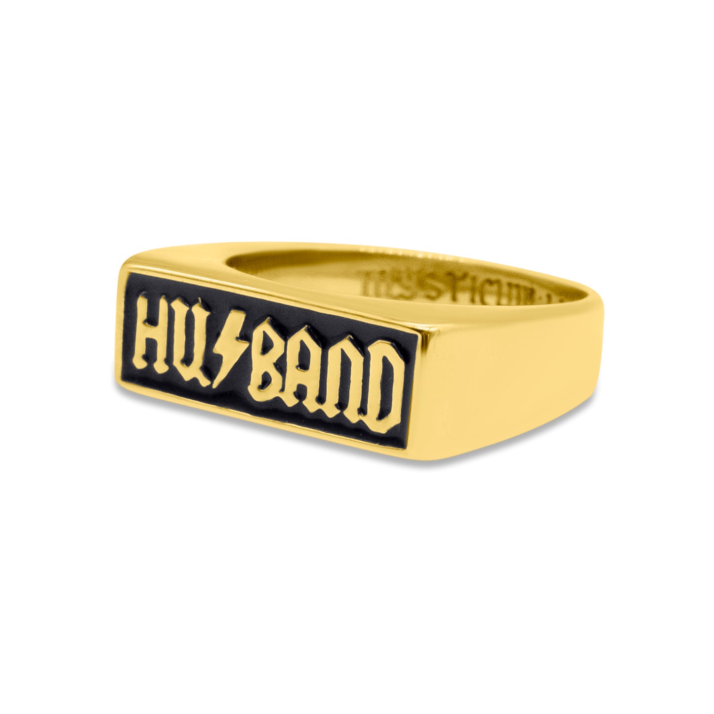 Husband Enamel Signet Gold Ring