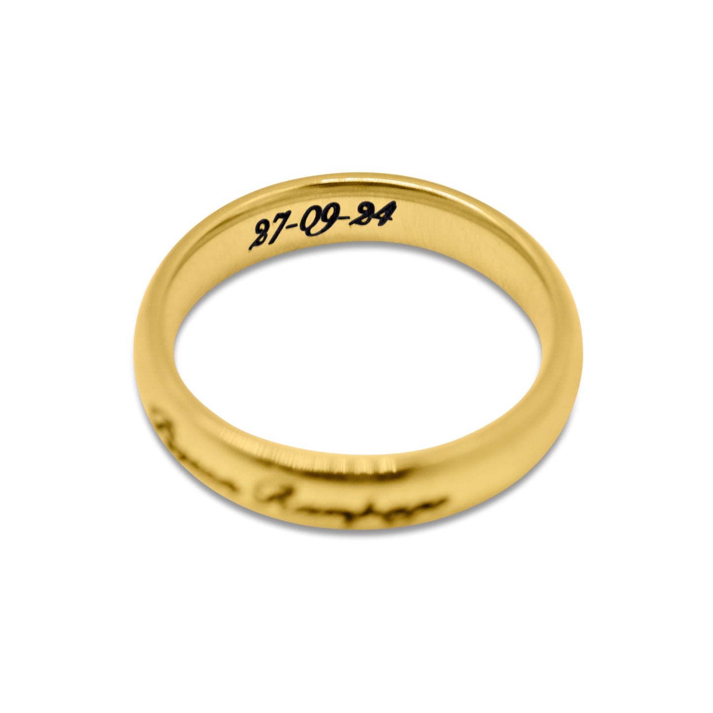Gold Personalised Engraved Band Ring