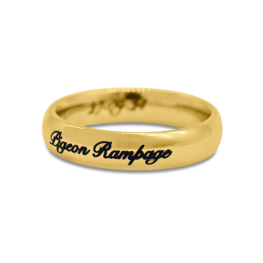 Gold Personalised Engraved Band Ring