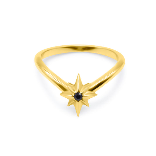 Gold Stella Maris North Star Ring Mysticum Luna