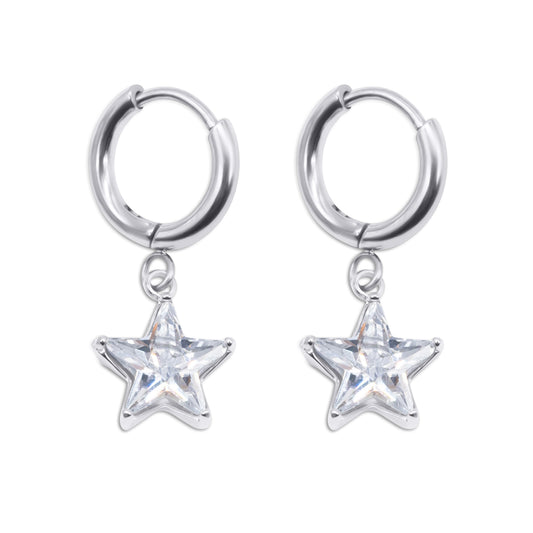 Star Gem Hoop Earrings Mysticum Luna