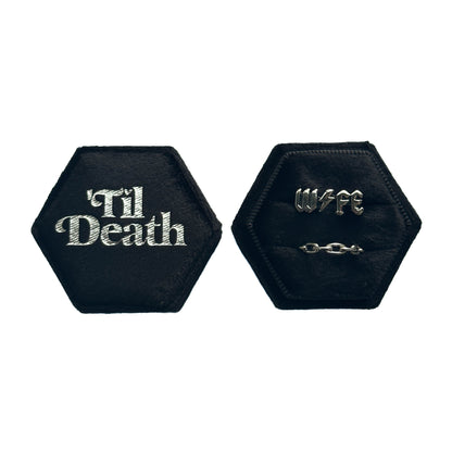 Black Hexagon 'Til Death Wedding Ring Box Mysticum Luna