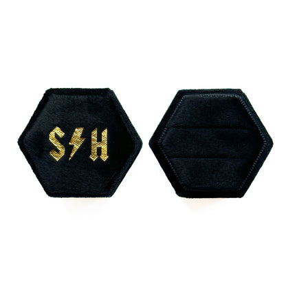 Hexagon Personalised Wedding Ring Box Mysticum Luna