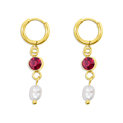 Gold Bloodkissed Pearl Earrings Mysticum Luna