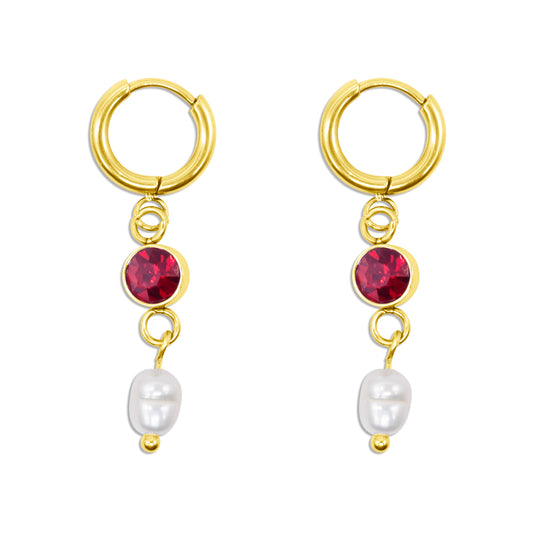 Gold Bloodkissed Pearl Earrings Mysticum Luna