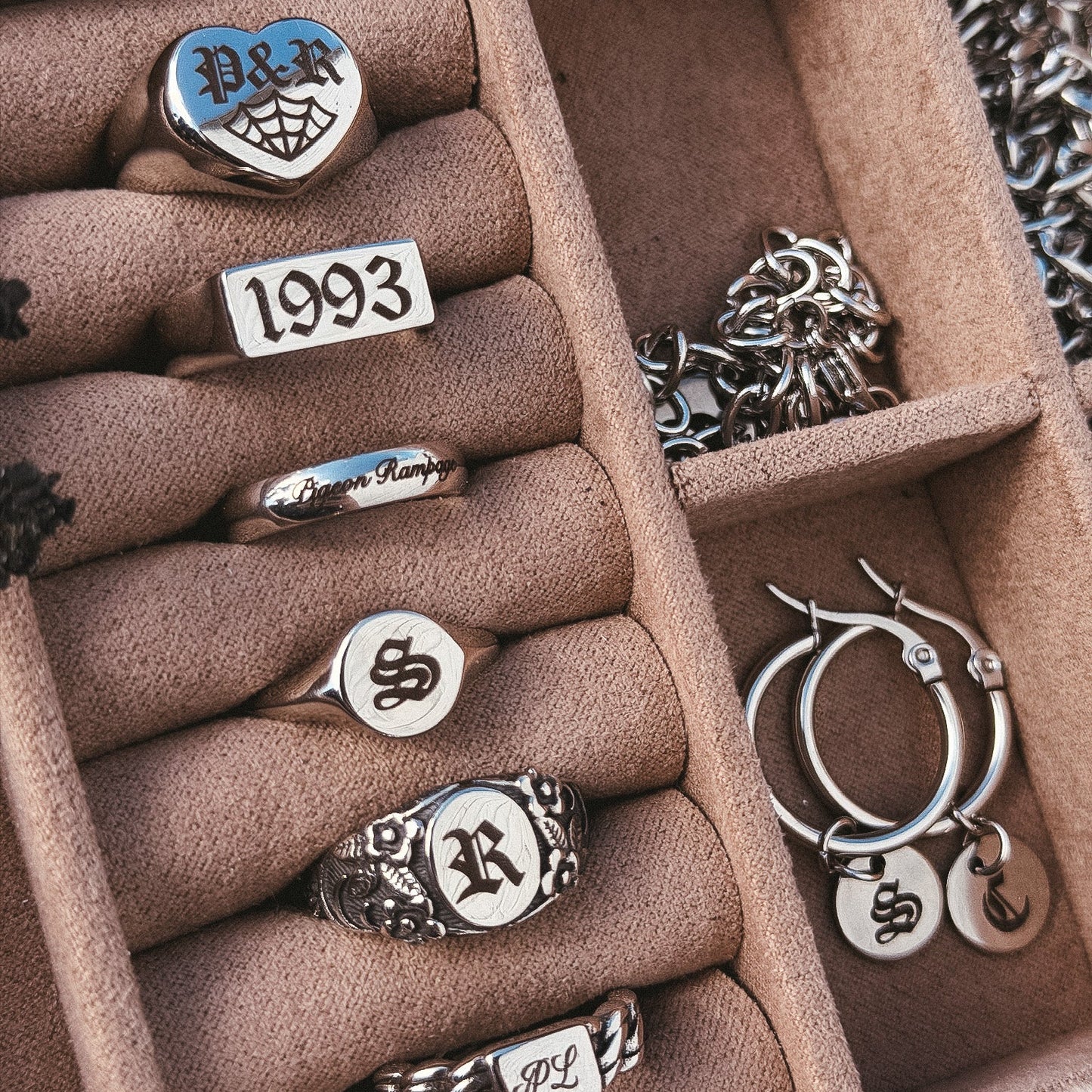 Personalised Initial Disc Hoop Earrings