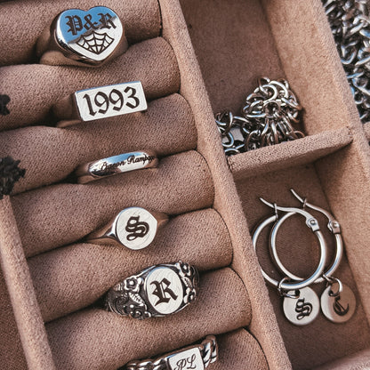 Personalised Initial Disc Hoop Earrings