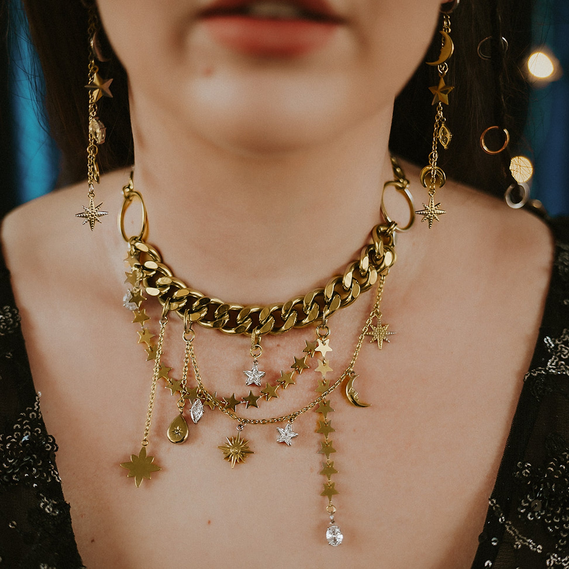 Gold Venera Celestial Choker Necklace Mysticum Luna