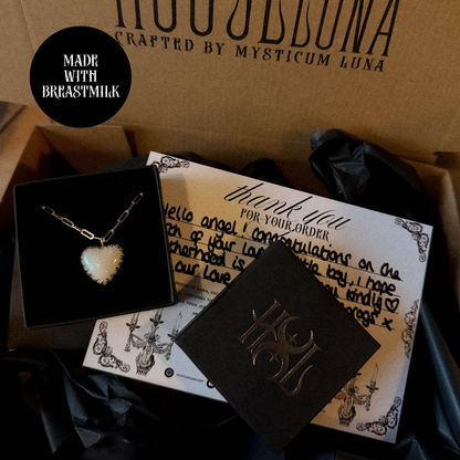 Mother of Flames Gothic Heart Breastmilk Necklace