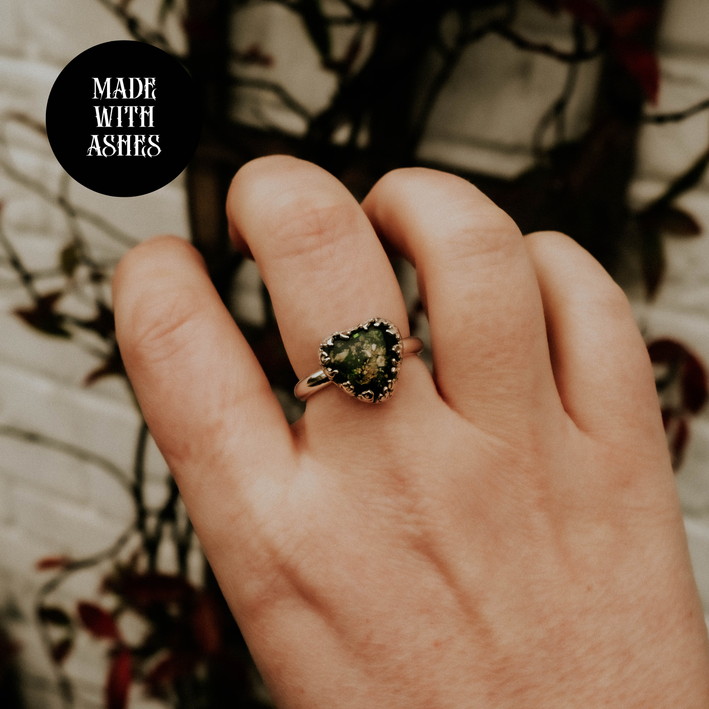 Mother of Flames Gothic Heart Breastmilk Ring