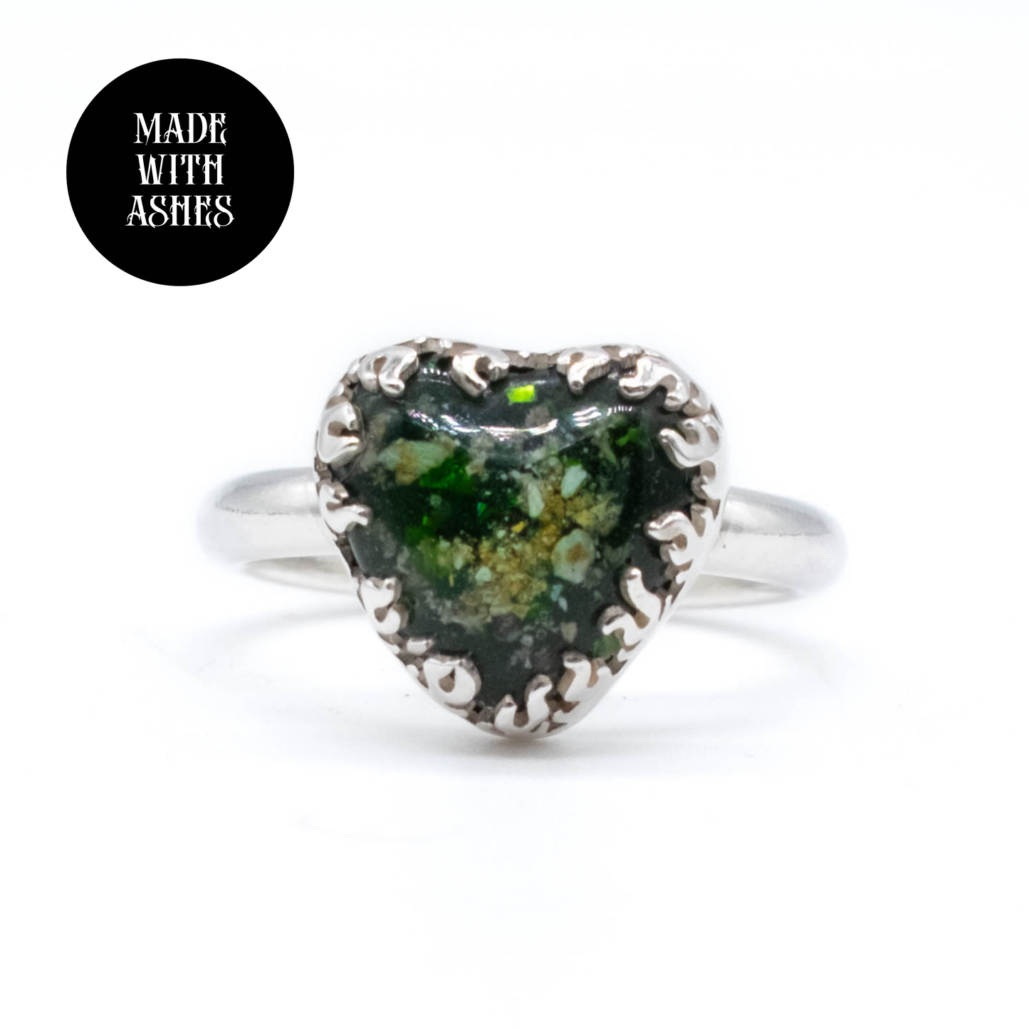 Mother of Flames Gothic Heart Breastmilk Ring