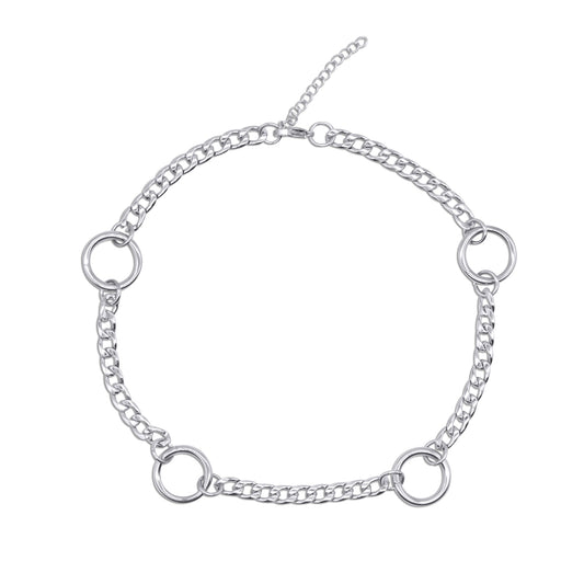 Aura O Ring Curb Chain Choker Necklace Mysticum Luna Gothic Jewellery