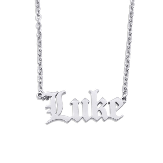 Old English Personalised Name Necklace Mysticum Luna Gothic Jewellery