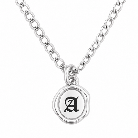 Wax Seal Initial Pendant Necklace