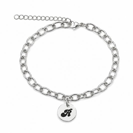 Personalised Initial Disc Bracelet