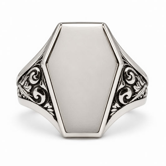 Plain Coffin Signet Ring