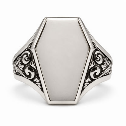 Personalised Coffin Signet Ring