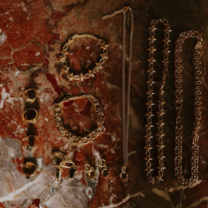 Gold Crypt Black Coffin Necklace