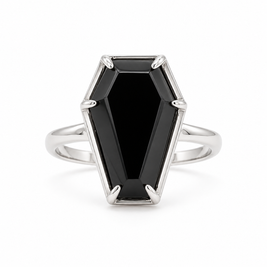 Crypt Black Coffin Ring