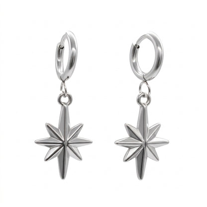 Celeste North Star Hoop Earrings