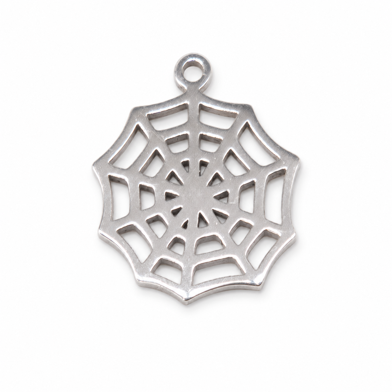 Silver Spiderweb Charm