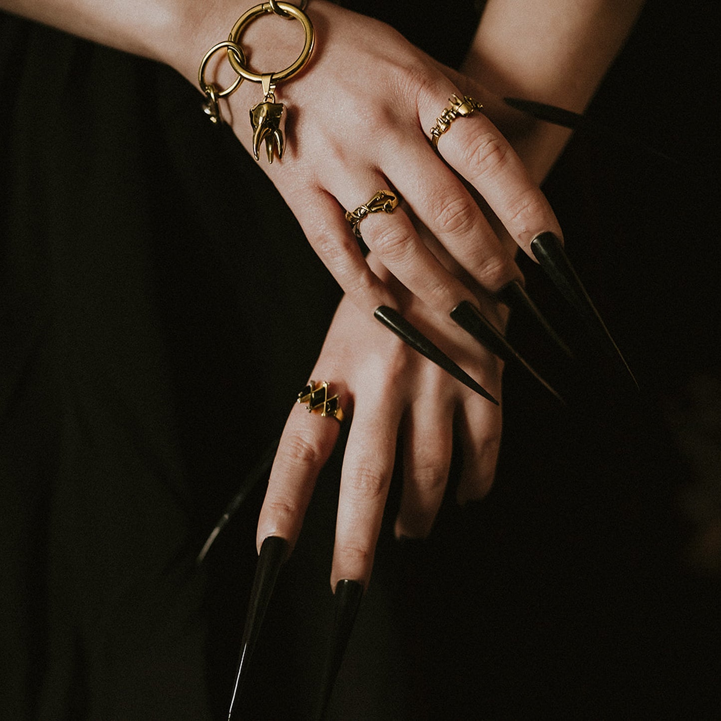 Gold The Tethered Remains Bone Ring