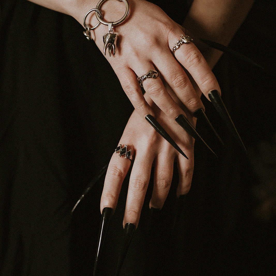 The Obsidian Marrow Black Gemstone Ring