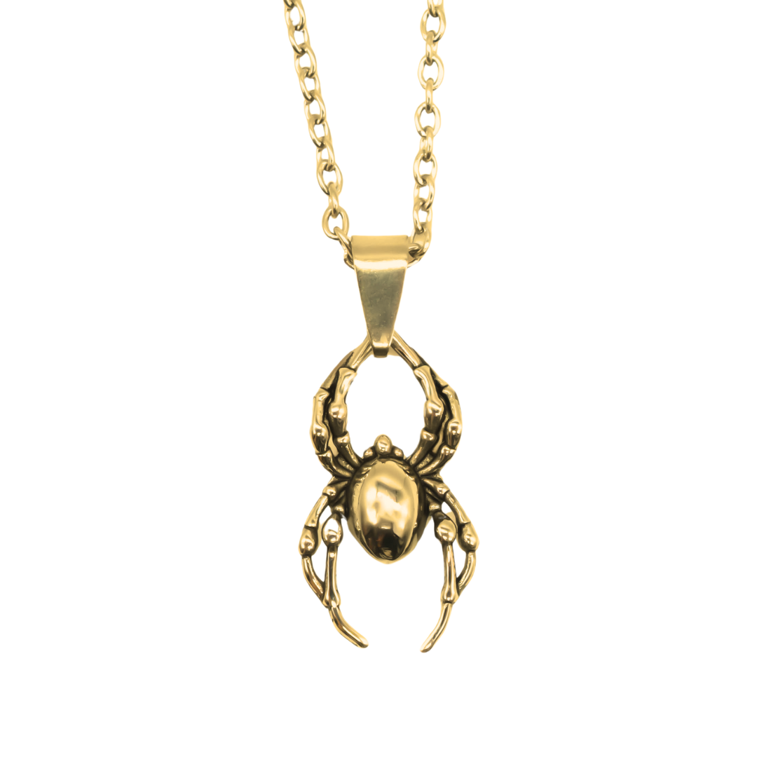 Gold Orb Weaver Spider Necklace mysticumluna2021