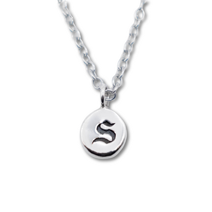 Old English Personalised Stamped Pebble Pendant