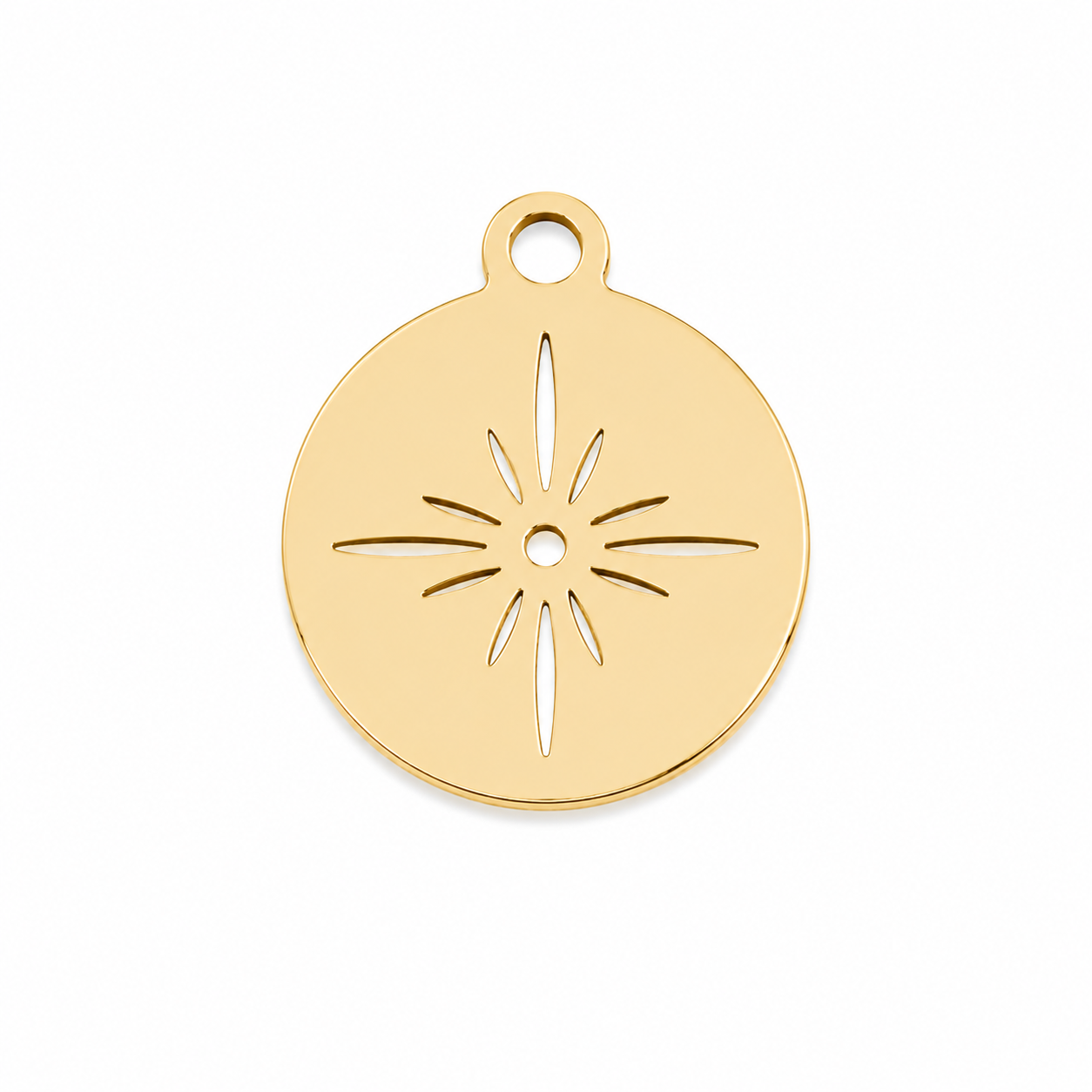 Gold Star Cutout Circle Charm