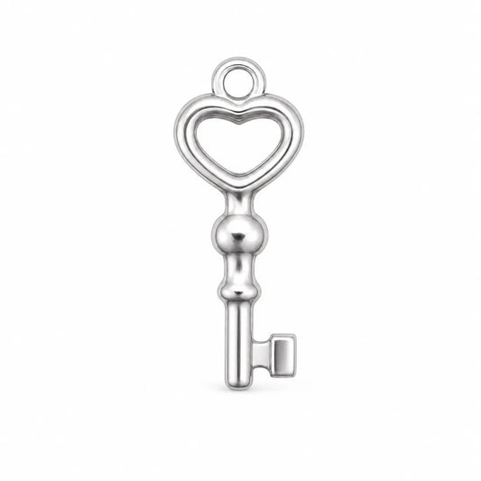 Heart Key Charm