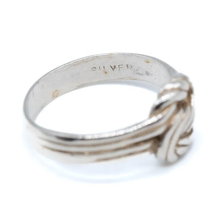 Sterling Silver Single Knot Band - Size UK S / UK 9