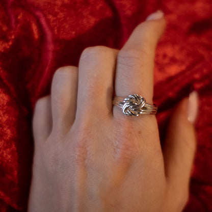 Sterling Silver Single Knot Band - Size UK S / UK 9