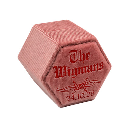 Barbed Wire Surname Wedding Ring Box