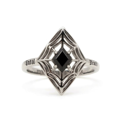 Until Death Spiderweb Gemstone ring