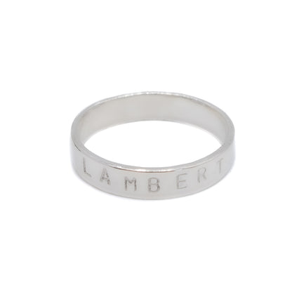 Hand Stamped Personalised Sterling Silver Name Ring