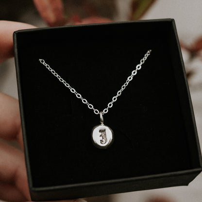 Old English Personalised Stamped Pebble Pendant